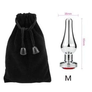 Plug anal en pointe diamant rouge M dimensions