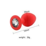 Plug anal en silicone rouge diamant